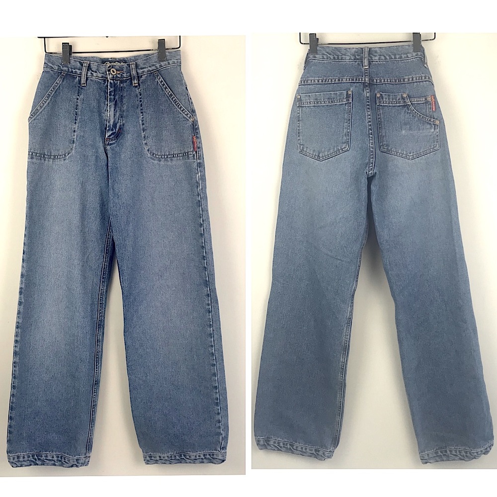 Vintage Find! Orig Gasoline 90s Y2K Trending Wide Leg Med Wash Jeans Sz…